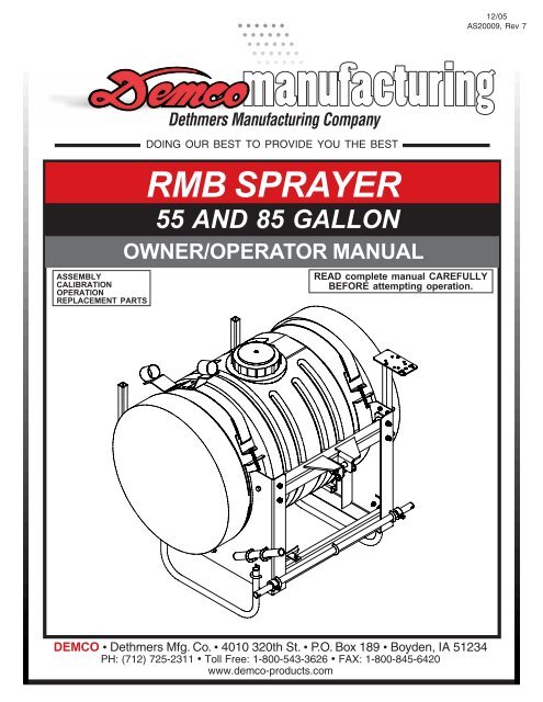 AS20009 - 55 & 85 Gallon RMB Sprayer  - Demco Products