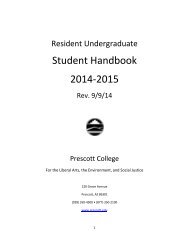 On-Campus Undergraduate Student Handbook - Prescott College