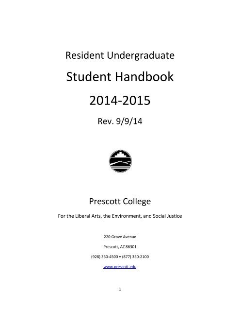 On-Campus Undergraduate Student Handbook - Prescott College