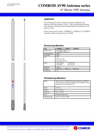 COMROD AV90 Antenna series