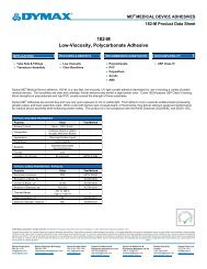 Dymax 182-M MD Medical Device Adhesive Product Data Sheet