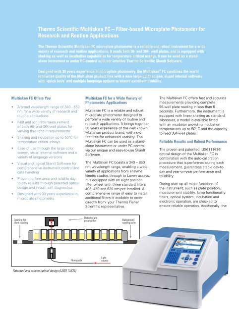 Thermo Scientific Multiskan FC Microplate Photometer - TS Labor