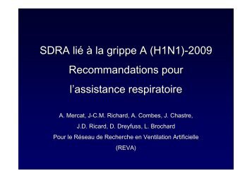 SDRA et grippe A (H1N1) - SRLF