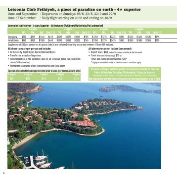Download the PDF of Letoonia Club Fethiye Program - Nakhal Travel