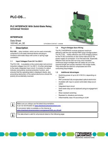 Data Sheet DB EN PLC-OS... - Elfa