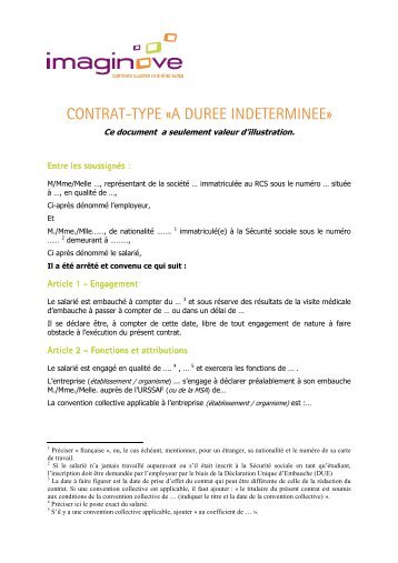 Contrat a Duree Indeterminee - Ganuta