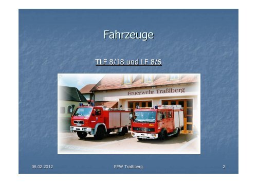 Ablauf Bewegungsfahrt - Feuerwehr Trasslberg