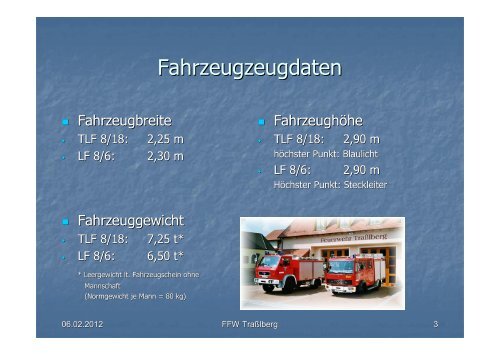 Ablauf Bewegungsfahrt - Feuerwehr Trasslberg