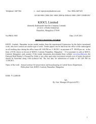 KIOCL Limited - The Kudremukh Iron Ore Company Limited