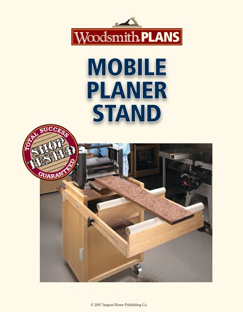 Mobile Planer Stand Plan - Woodsmith Shop