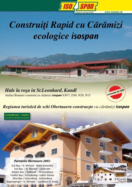 Construiţi Rapid cu Cărămizi ecologice isospan - Grupul Eco Domo ...