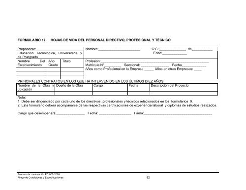 Pliegos Infraestructura vial - EPM