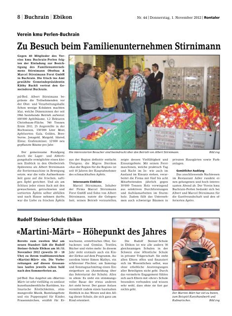 Ebikon - Regionalzeitung Rontaler AG