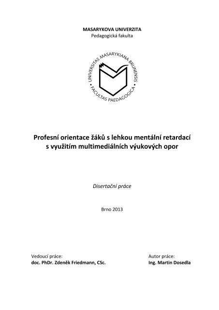 Plný text práce - Veřejné služby Informačního systému - Masarykova ...