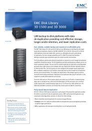 EMC Disk Library 3D 1500 and 3D 3000 - EMC Centera
