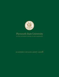 2007-2008 Undergraduate Academic Catalog - Plymouth State ...