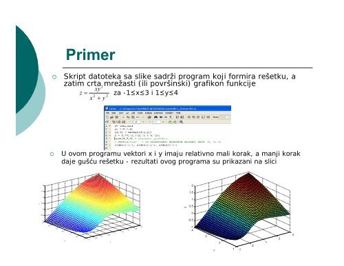 INFORMATIKA II MATLAB 4. deo