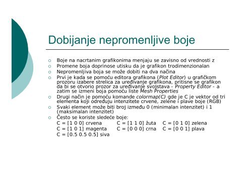 INFORMATIKA II MATLAB 4. deo