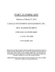 FORM ADV - LaSalle Investment Management