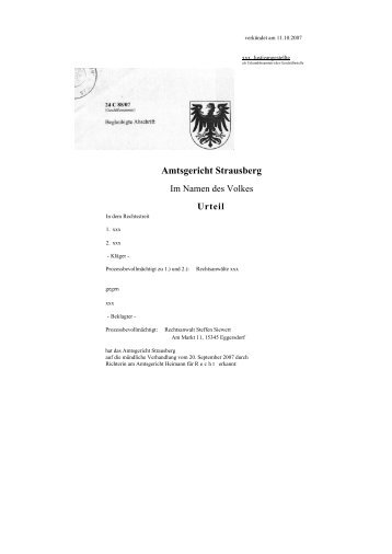 Amtsgericht Strausberg - Strausberger Anwaltverein