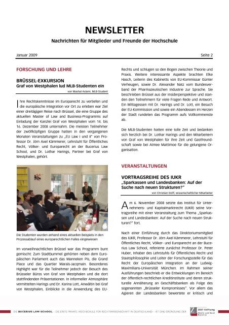 NEWSLETTER - Bucerius Law School