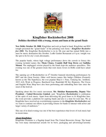Kingfisher Rocktoberfest 2008 - United Breweries Limited
