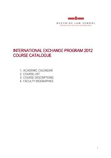 Course Catalogue 2012 - Bucerius Law School