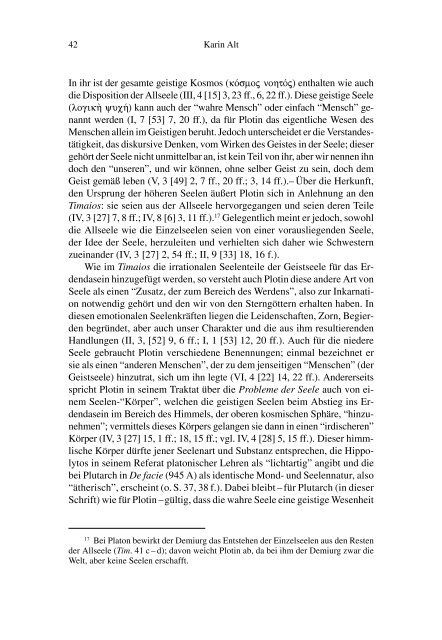 zur auffassung von seele und geist bei platon, mittelplatonikern, plotin