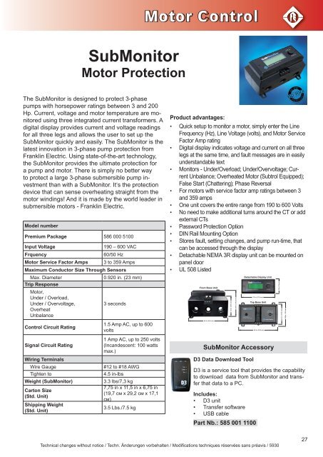 Produktkatalog FE Gesammt English - Franklin Electric Europa