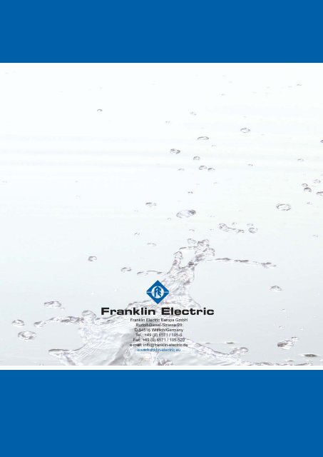 Produktkatalog FE Gesammt English - Franklin Electric Europa