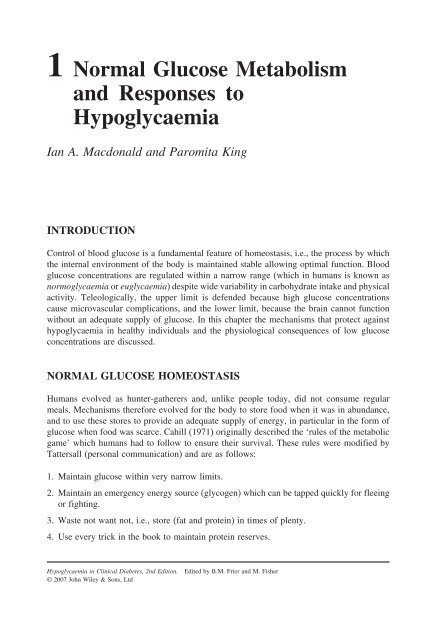 Hypoglycaemia in Clinical Diabetes