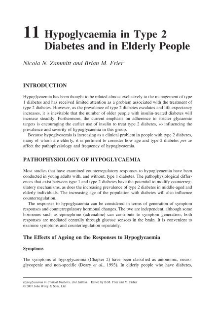 Hypoglycaemia in Clinical Diabetes