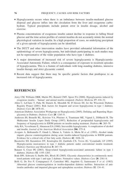 Hypoglycaemia in Clinical Diabetes