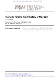 The Wide-Ranging Family History of Max Born - Notes and Records ...