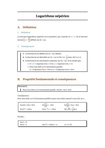 Logarithme nÃ©pÃ©rien - Free