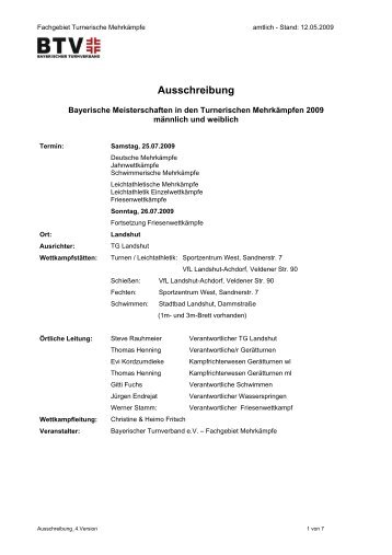 Ausschreibung - Bayerischer Fechtverband e.V.