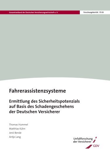 Fahrerassistenzsysteme - Ermittlung des Sicherheitspotenzials auf ...