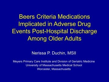 Beers Criteria Medications Implicated in Adverse Drug Events Post ...