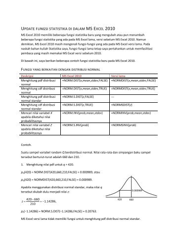 UPDATE FUNGSI STATISTIKA DI DALAM MS EXCEL 2010 - istiarto