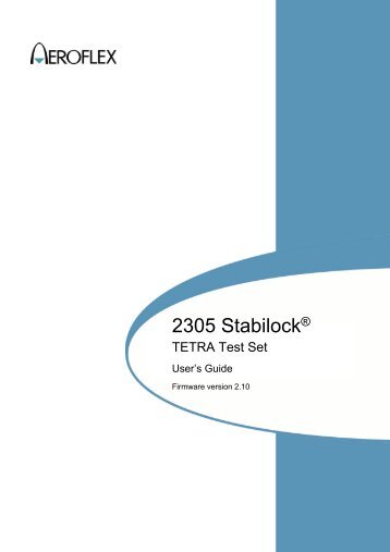 2305 Stabilock TETRA Test Set - Aeroflex