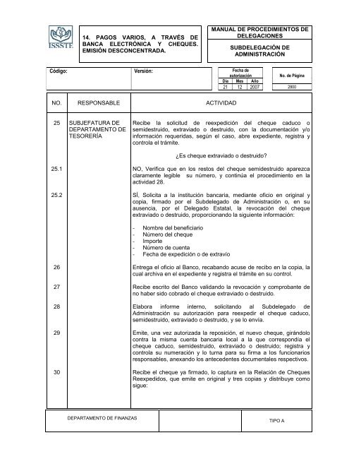 TIPO “A” - MASTERWEB Sistema de Control de Documentos - ISSSTE