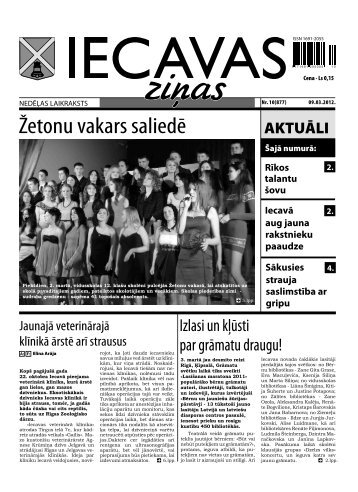 laikraksts Â«Iecavas ZiÅasÂ» 3. lpp. 09.03.2012.