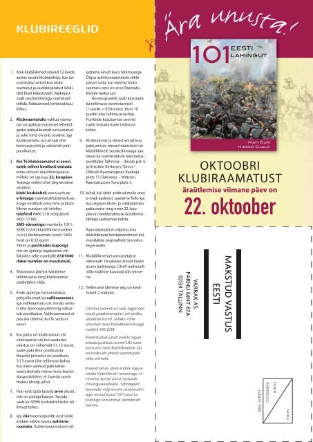 Oktoobri klubiraamat: Mati Ãuna ja Hanno Ojalo â101 Eesti lahingutâ