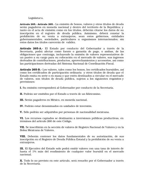 Código Financiero - LVIII Legislatura del Estado de México