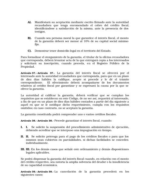 Código Financiero - LVIII Legislatura del Estado de México