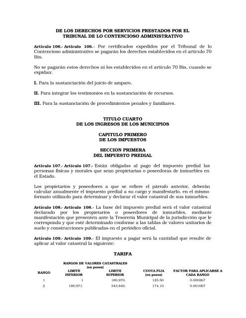 Código Financiero - LVIII Legislatura del Estado de México