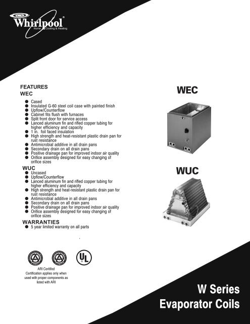 W Series Evaporator Coils