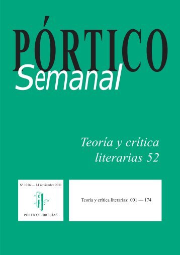 teoría y crítica literarias - Pórtico librerías