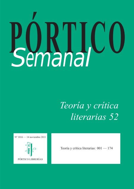 Ss Xxe - teorÃ­a y crÃ­tica literarias - PÃ³rtico librerÃ­as