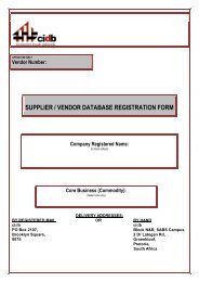 supplier / vendor database registration form - Construction Industry ...